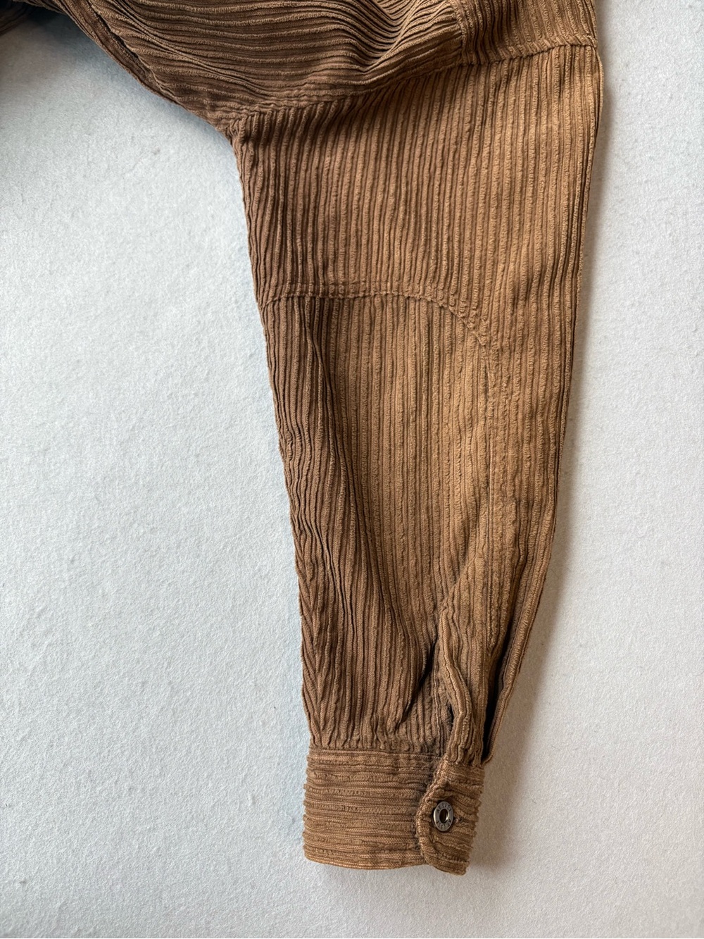 Vintage 90s/Y2K At Last Brown Ribbed Corduroy Shirt Jacket (Shacket) Sz M - Picture 6 of 7